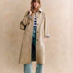 NWT Sezane Clyde Trench in Light Beige